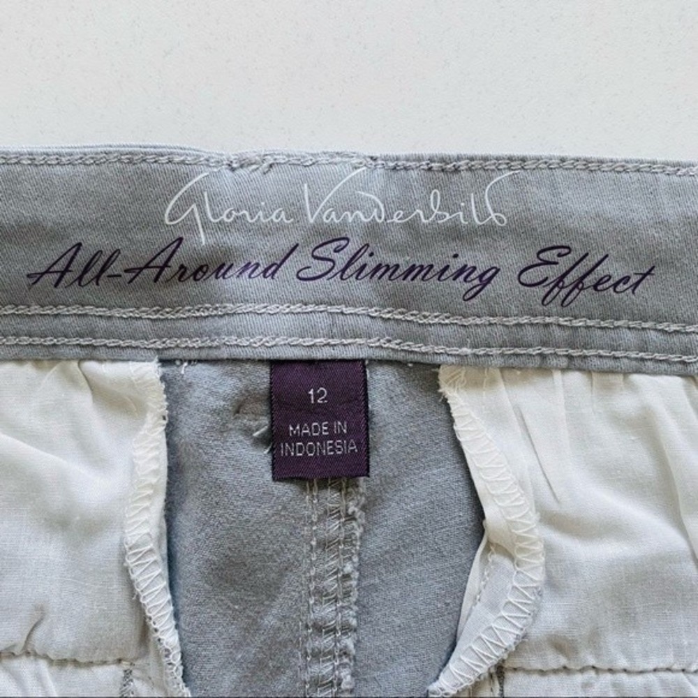 Womens Gray Cargo Capri Pants Size 12 Comfort Stretch - Picture 6 of 15